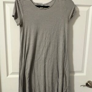 Old Navy Navy and White Striped Midi Dress